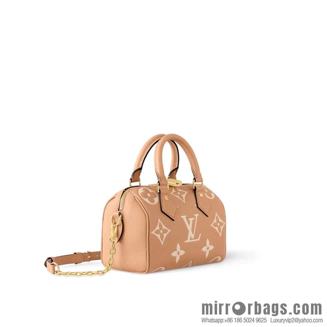 [Boutique‑grade] M12713 light brown, full leather speedy pillow bag series M46397 Speedy Bandoulière 20 handbag