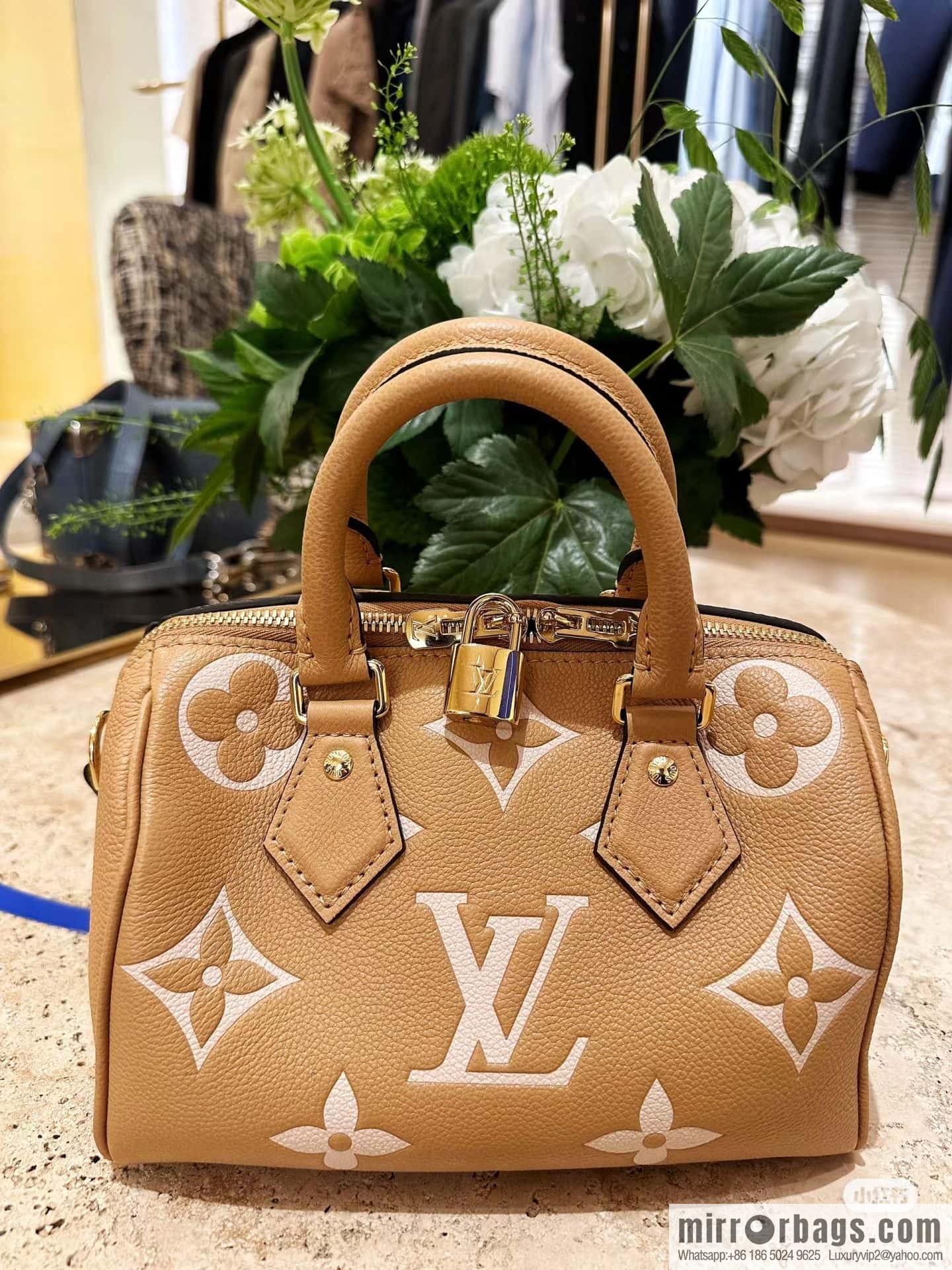 [Boutique‑grade] M12713 light brown, full leather speedy pillow bag series M46397 Speedy Bandoulière 20 handbag