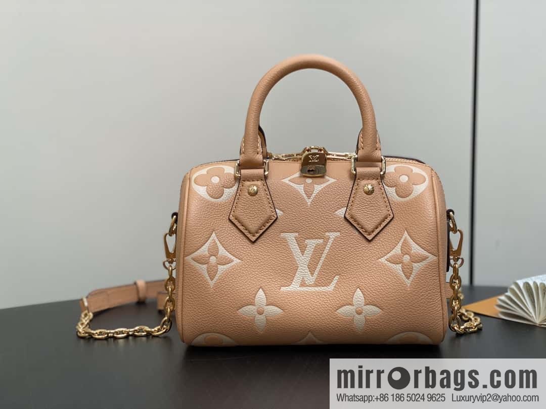 [Boutique‑grade] M12713 light brown, full leather speedy pillow bag series M46397 Speedy Bandoulière 20 handbag
