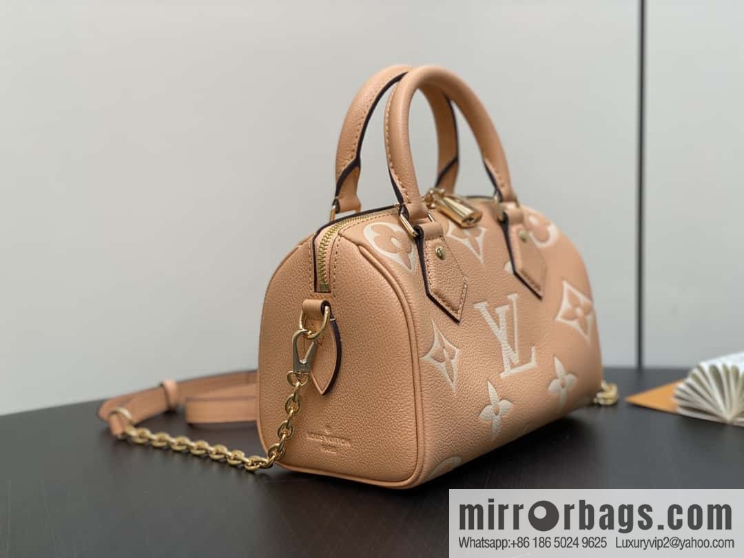 [Boutique‑grade] M12713 light brown, full leather speedy pillow bag series M46397 Speedy Bandoulière 20 handbag