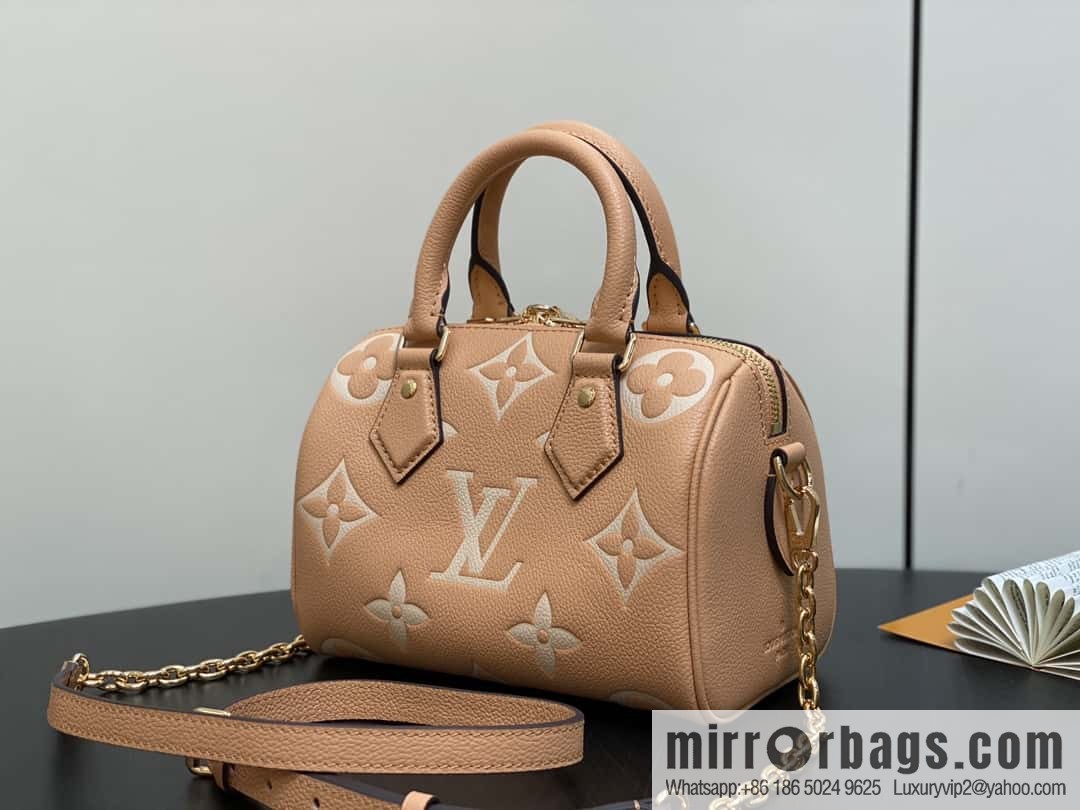 [Boutique‑grade] M12713 light brown, full leather speedy pillow bag series M46397 Speedy Bandoulière 20 handbag
