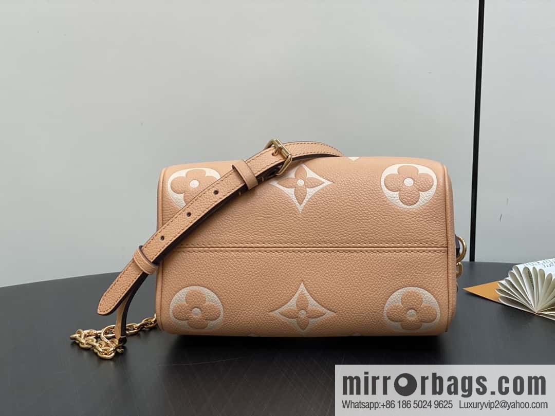 [Boutique‑grade] M12713 light brown, full leather speedy pillow bag series M46397 Speedy Bandoulière 20 handbag