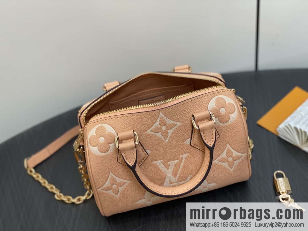 [Boutique‑grade] M12713 light brown, full leather speedy pillow bag series M46397 Speedy Bandoulière 20 handbag
