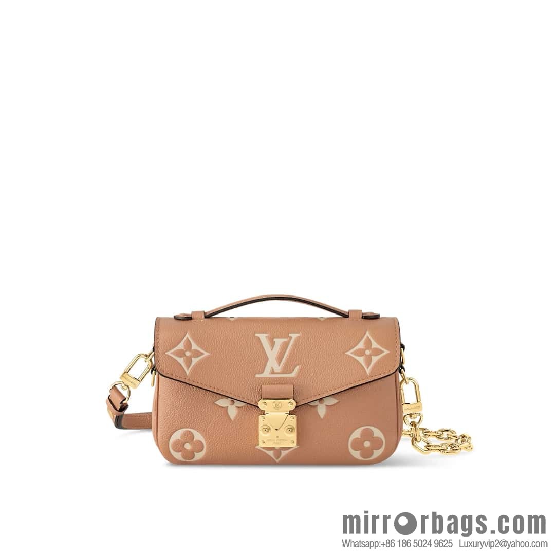 [Boutique‑grade] M12735 light brown, full leather chain bag messenger bag series M46595 This Pochette Métis East West handbag