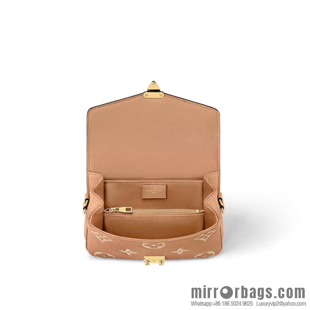 [Boutique‑grade] M12735 light brown, full leather chain bag messenger bag series M46595 This Pochette Métis East West handbag