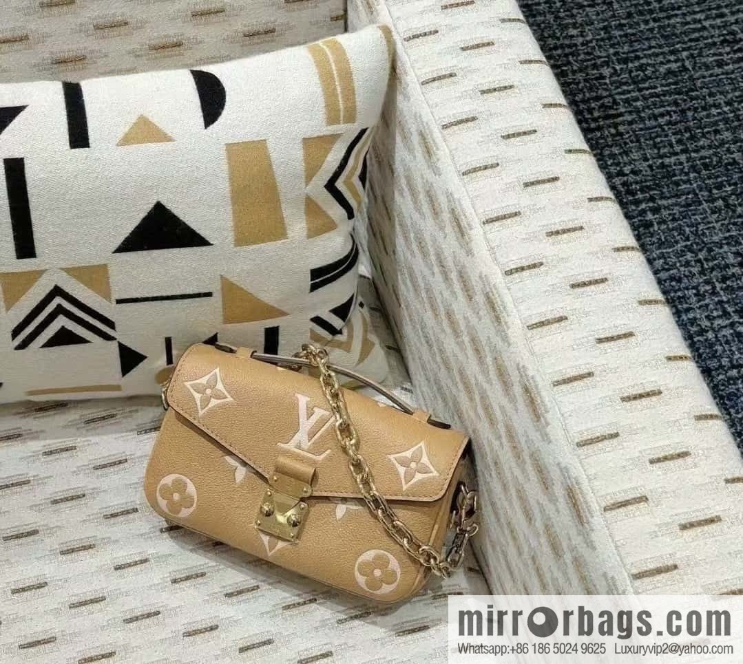 [Boutique‑grade] M12735 light brown, full leather chain bag messenger bag series M46595 This Pochette Métis East West handbag