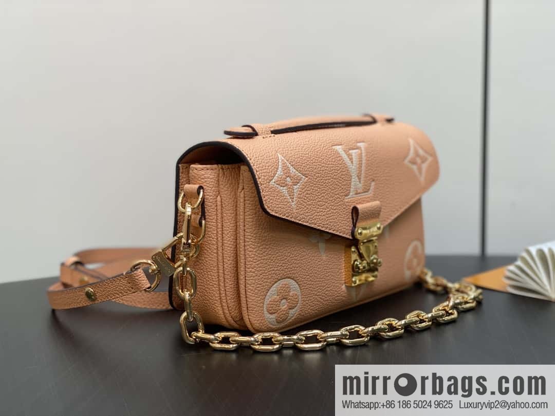[Boutique‑grade] M12735 light brown, full leather chain bag messenger bag series M46595 This Pochette Métis East West handbag