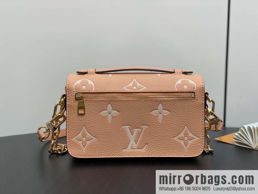 [Boutique‑grade] M12735 light brown, full leather chain bag messenger bag series M46595 This Pochette Métis East West handbag