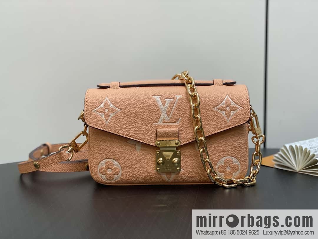 [Boutique‑grade] M12735 light brown, full leather chain bag messenger bag series M46595 This Pochette Métis East West handbag