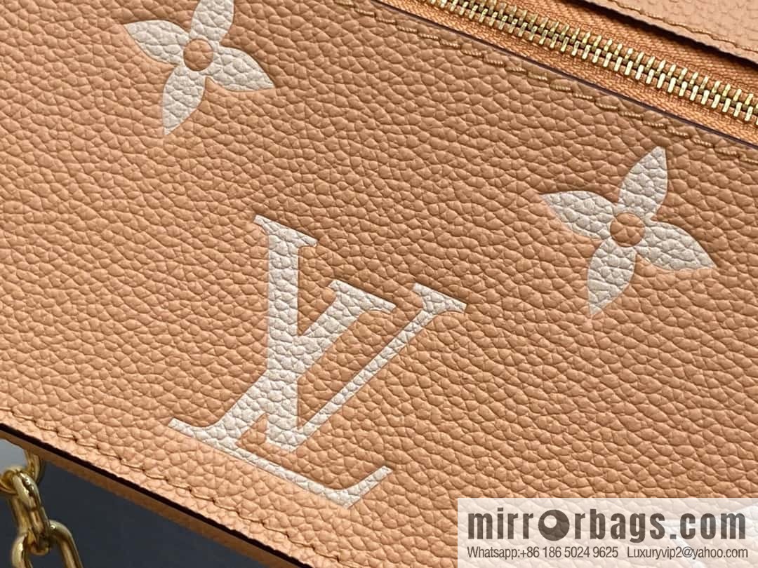 [Boutique‑grade] M12735 light brown, full leather chain bag messenger bag series M46595 This Pochette Métis East West handbag
