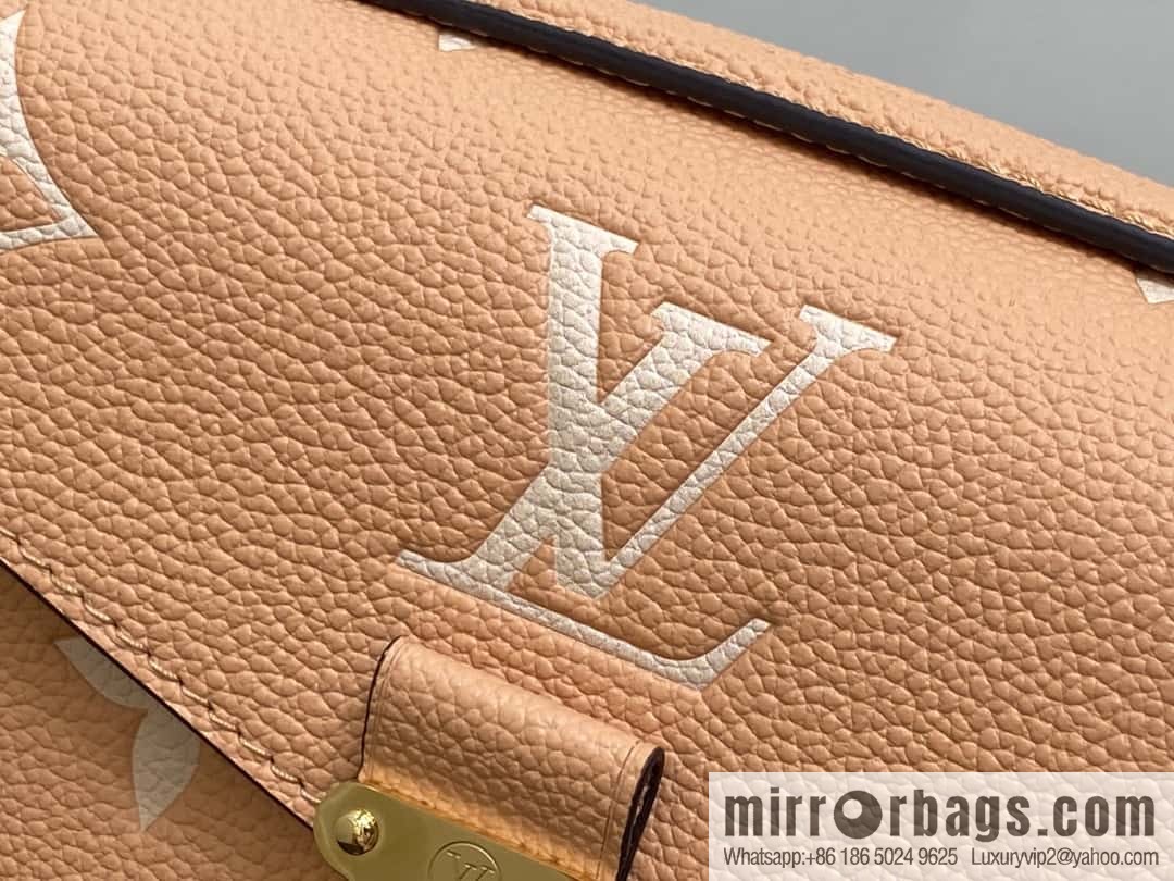 [Boutique‑grade] M12735 light brown, full leather chain bag messenger bag series M46595 This Pochette Métis East West handbag
