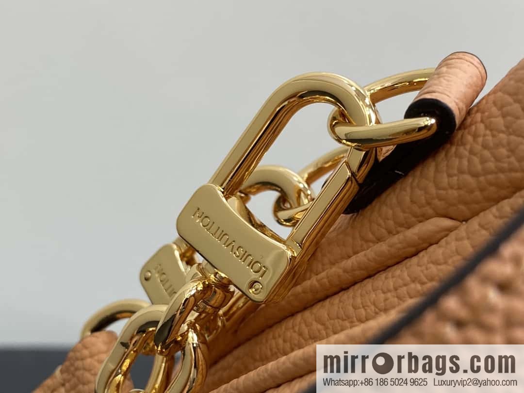 [Boutique‑grade] M12735 light brown, full leather chain bag messenger bag series M46595 This Pochette Métis East West handbag