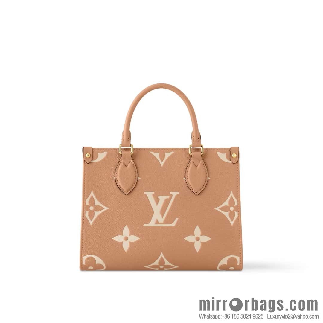 [Boutique‑grade] M12513 light brown, full leather square bag series M45779 M45653 This OnTheGo small handbag