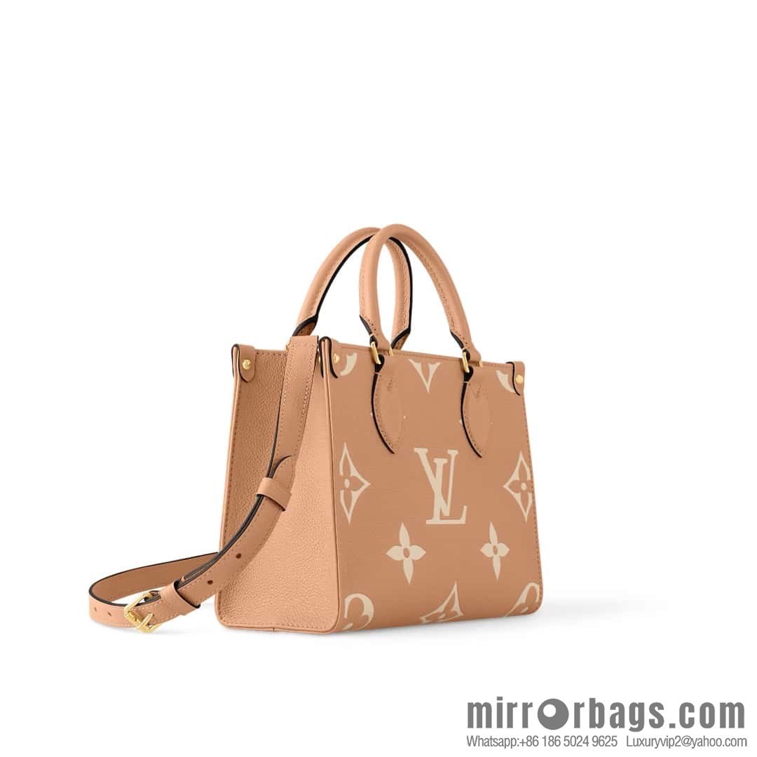 [Boutique‑grade] M12513 light brown, full leather square bag series M45779 M45653 This OnTheGo small handbag