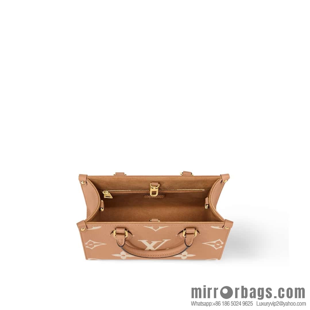 [Boutique‑grade] M12513 light brown, full leather square bag series M45779 M45653 This OnTheGo small handbag