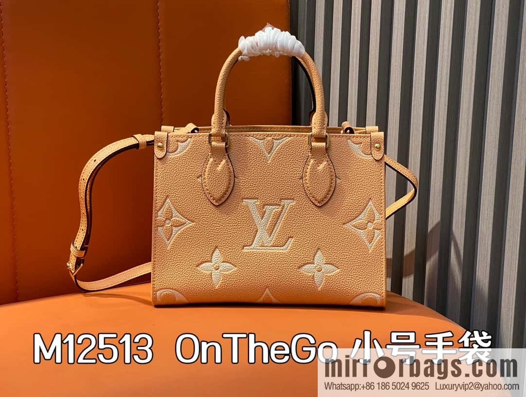 [Boutique‑grade] M12513 light brown, full leather square bag series M45779 M45653 This OnTheGo small handbag