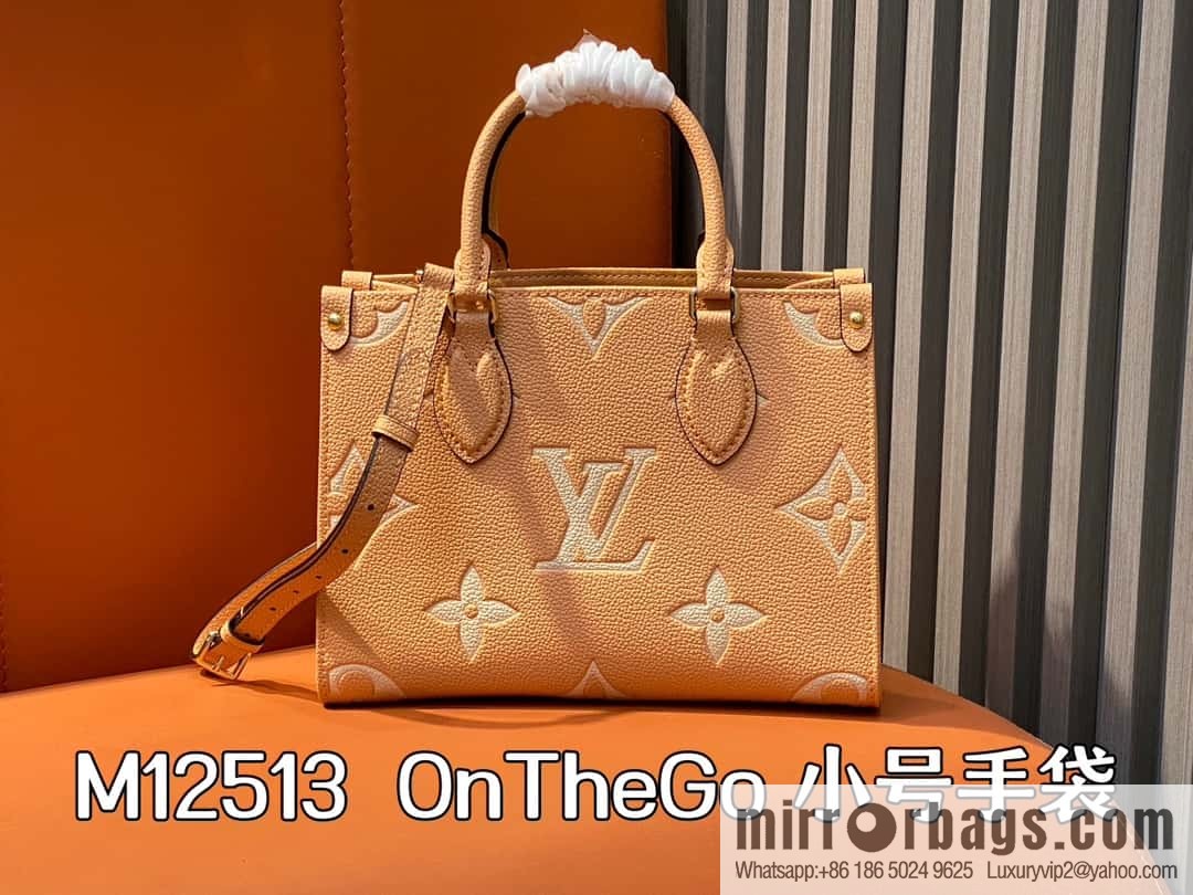[Boutique‑grade] M12513 light brown, full leather square bag series M45779 M45653 This OnTheGo small handbag