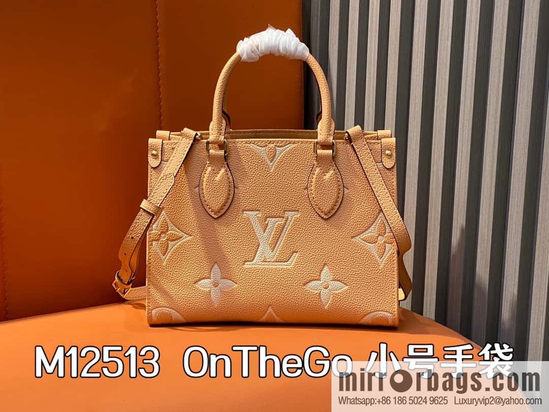 [Boutique‑grade] M12513 light brown, full leather square bag series M45779 M45653 This OnTheGo small handbag