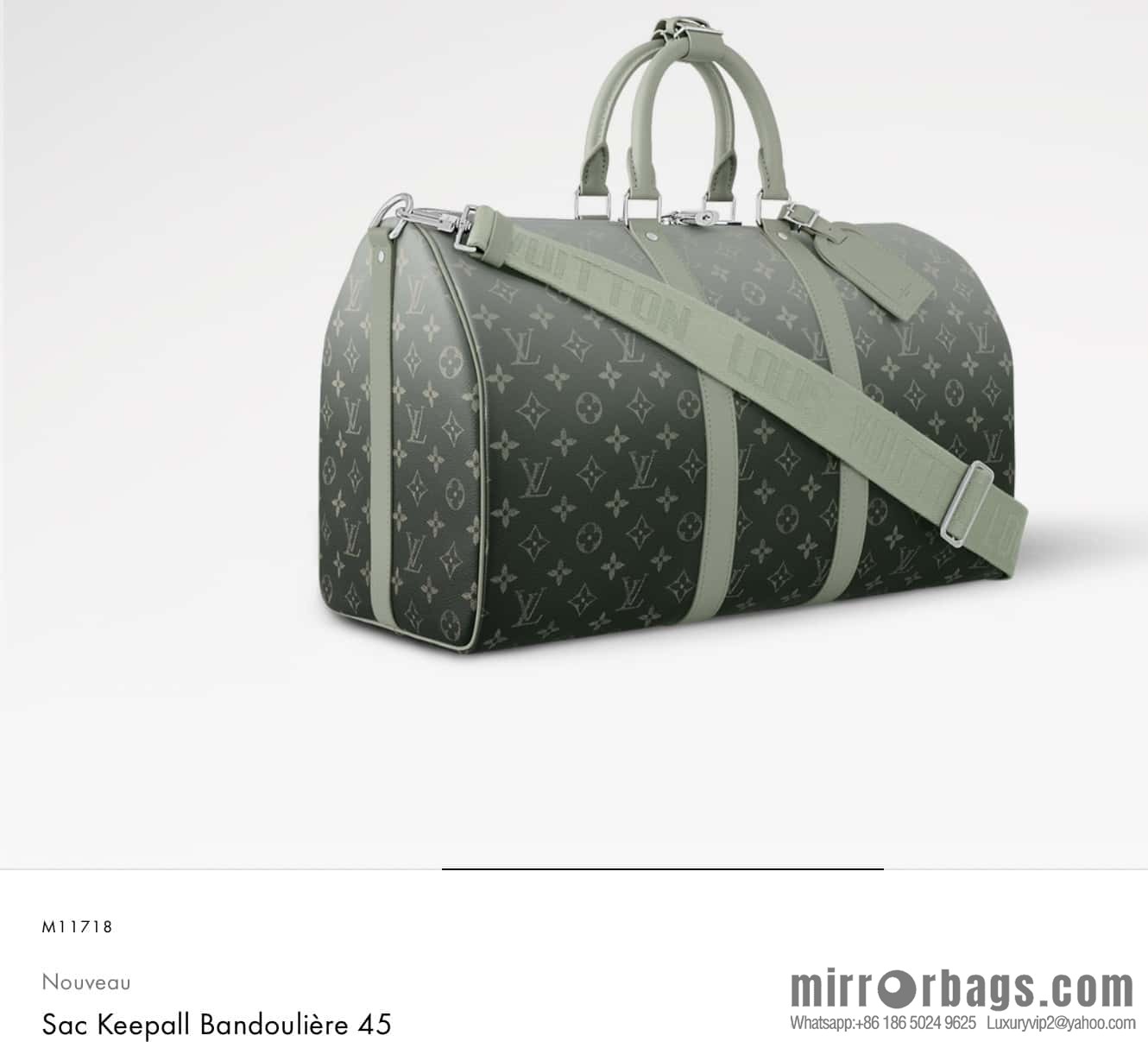 [Premium‑quality] M11718 green gradual change travel bag series Sac Keepall Bandoulière 45 M41418 11718 gradual change green flower