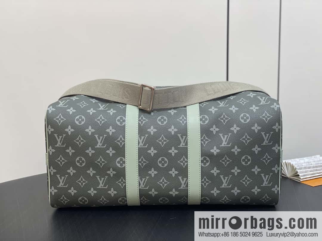 [Premium‑quality] M11718 green gradual change travel bag series Sac Keepall Bandoulière 45 M41418 11718 gradual change green flower