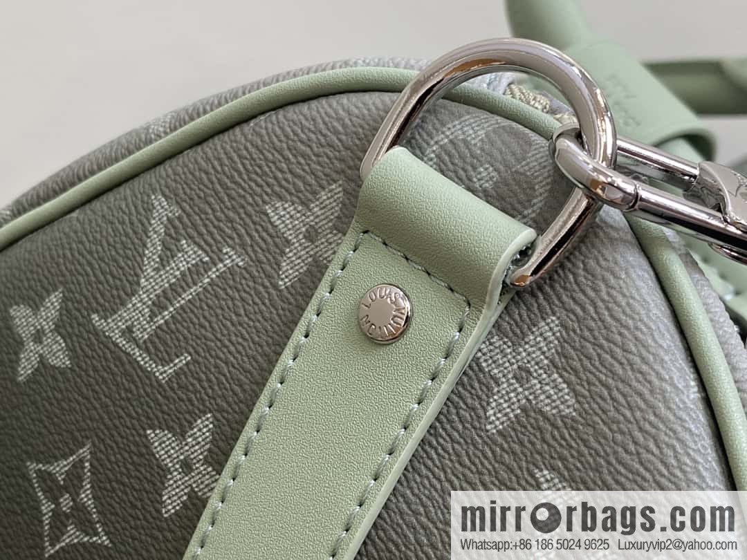 [Premium‑quality] M11718 green gradual change travel bag series Sac Keepall Bandoulière 45 M41418 11718 gradual change green flower