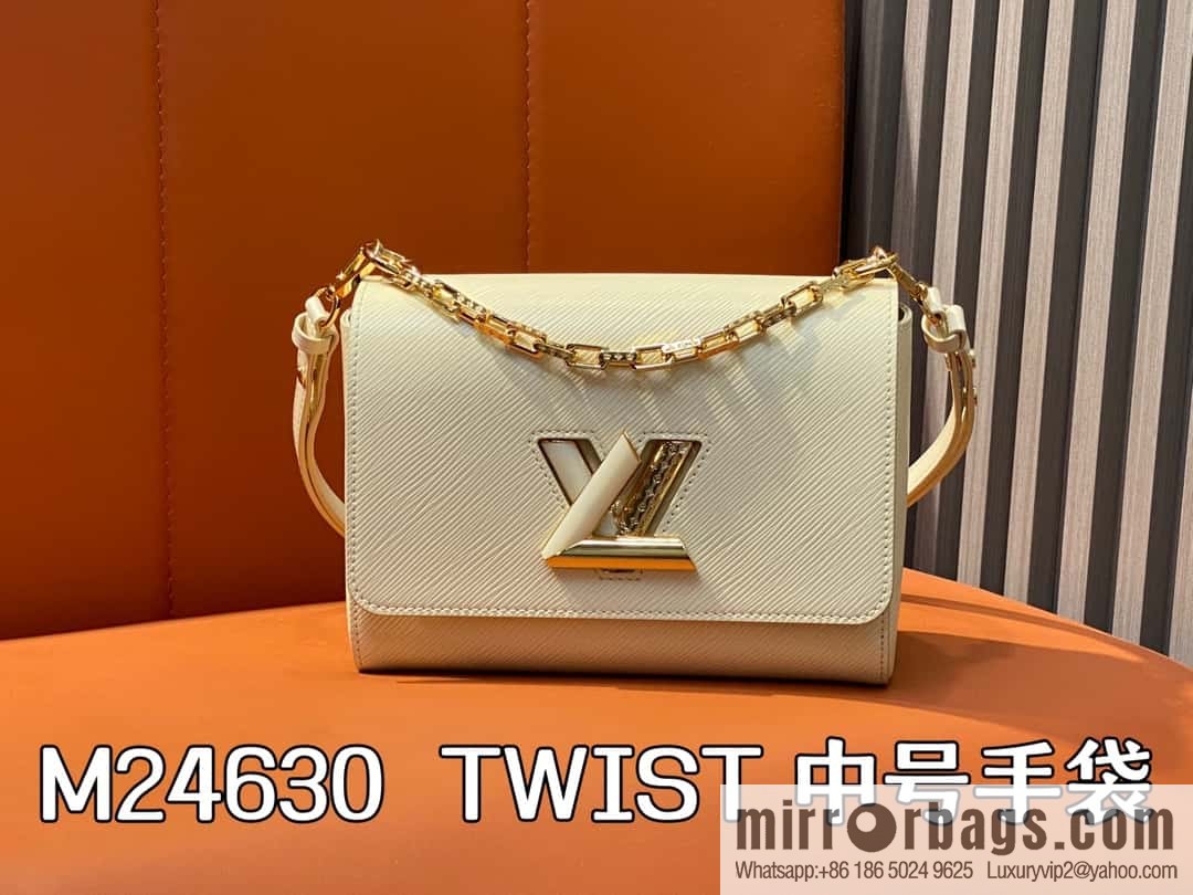 [Boutique‑grade] M24630 meters white, water ripple Twist series TWIST medium handbag M24631 black