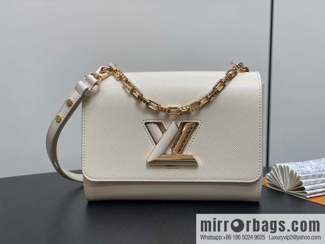 [Boutique‑grade] M24630 meters white, water ripple Twist series TWIST medium handbag M24631 black
