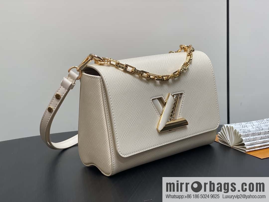 [Boutique‑grade] M24630 meters white, water ripple Twist series TWIST medium handbag M24631 black