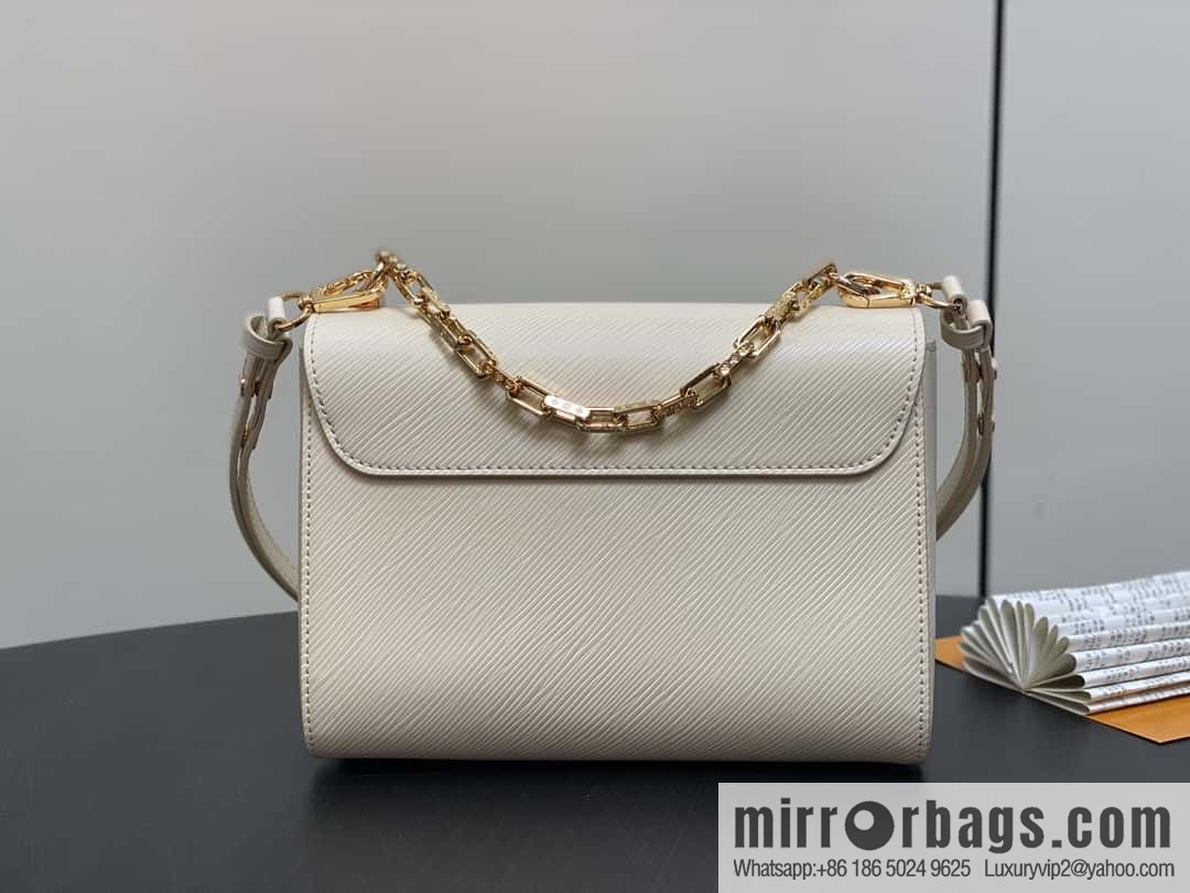 [Boutique‑grade] M24630 meters white, water ripple Twist series TWIST medium handbag M24631 black