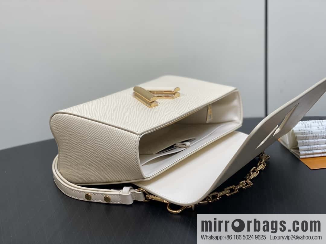 [Boutique‑grade] M24630 meters white, water ripple Twist series TWIST medium handbag M24631 black