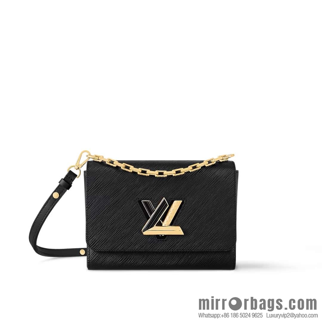 [Boutique‑grade] M24631 black, water ripple Twist series TWIST medium handbag M24630 meters white