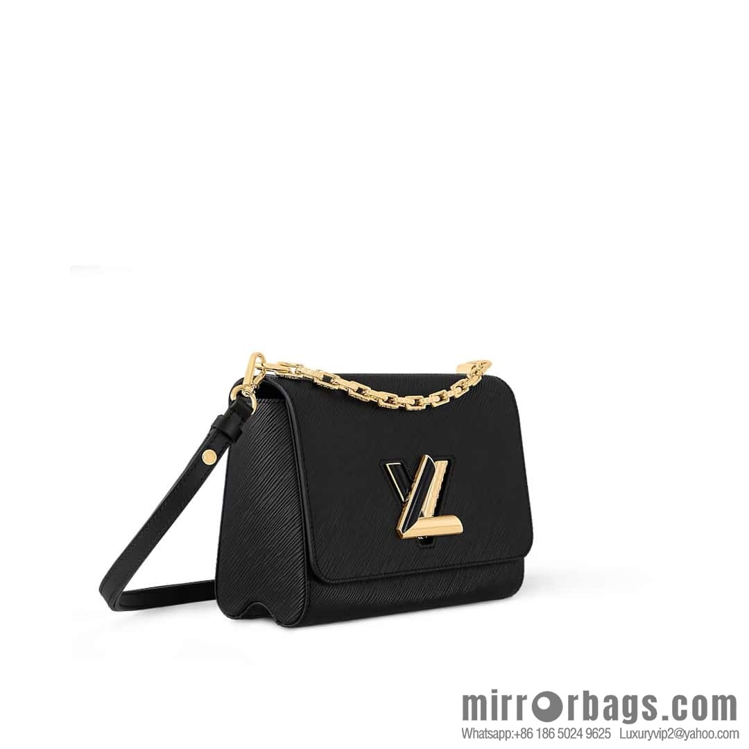[Boutique‑grade] M24631 black, water ripple Twist series TWIST medium handbag M24630 meters white