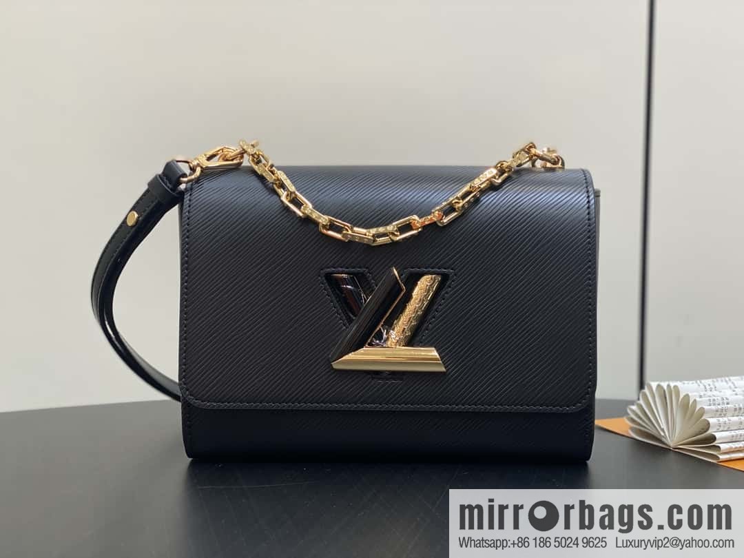 [Boutique‑grade] M24631 black, water ripple Twist series TWIST medium handbag M24630 meters white