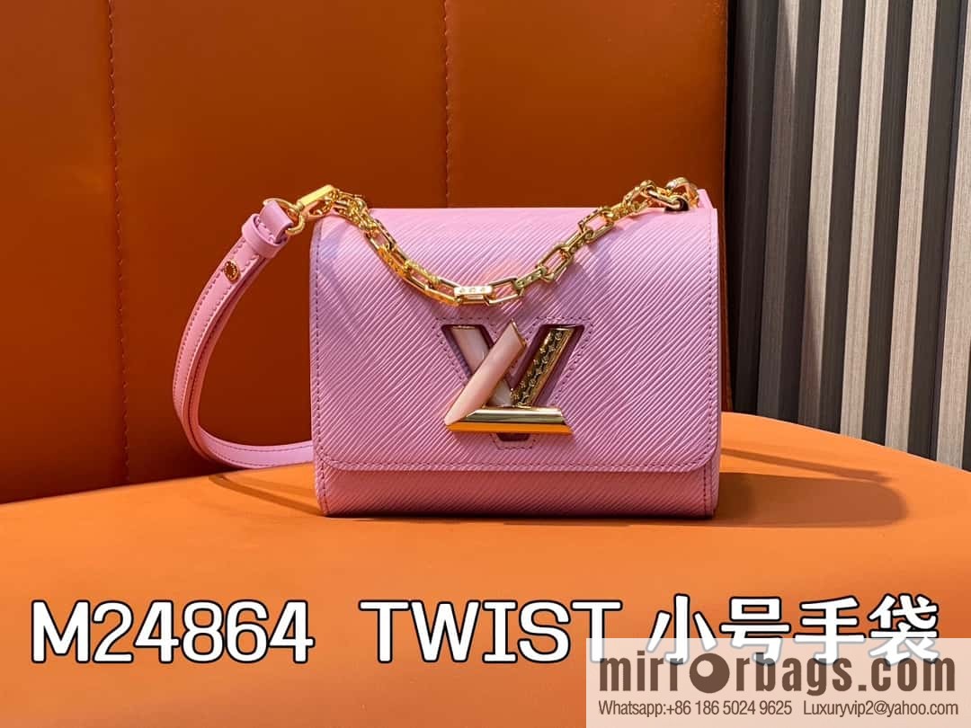 [Boutique‑grade] M24864 pink purple, water ripple Twist series TWIST small handbag, this Twist small handbag