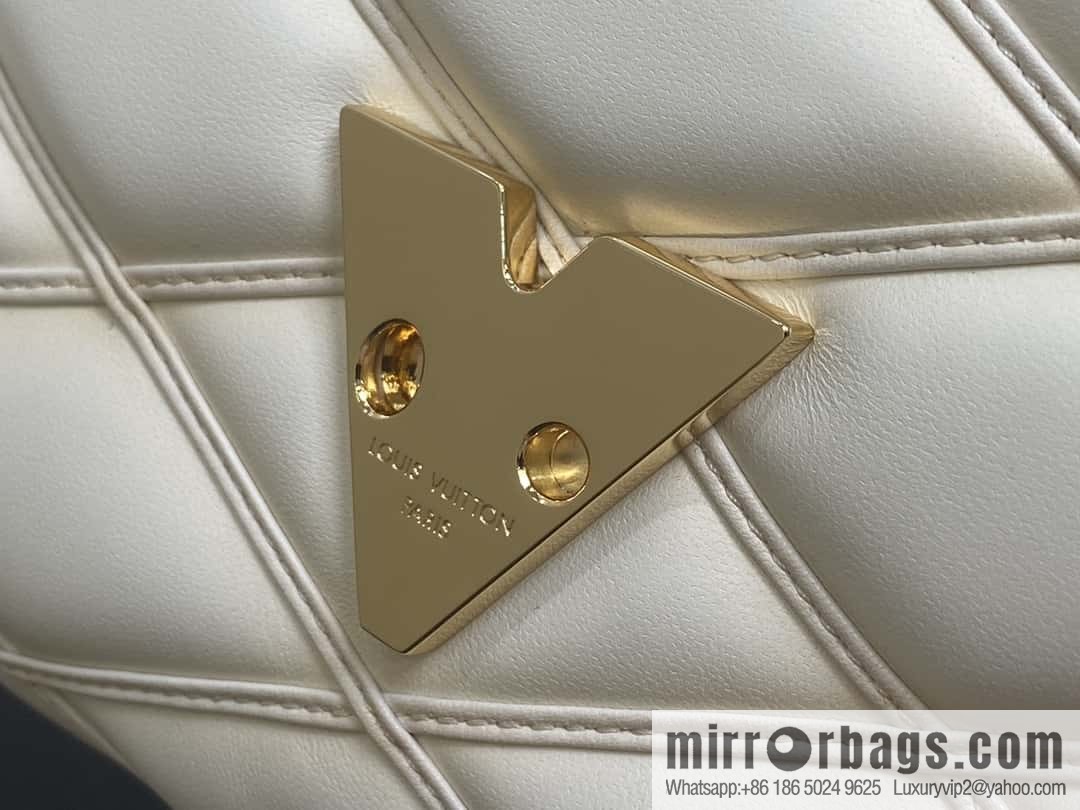 [Boutique‑grade] M22891 meters white, full leather rhombus chain bag series GO-14 Teist medium handbag M23045 M22890