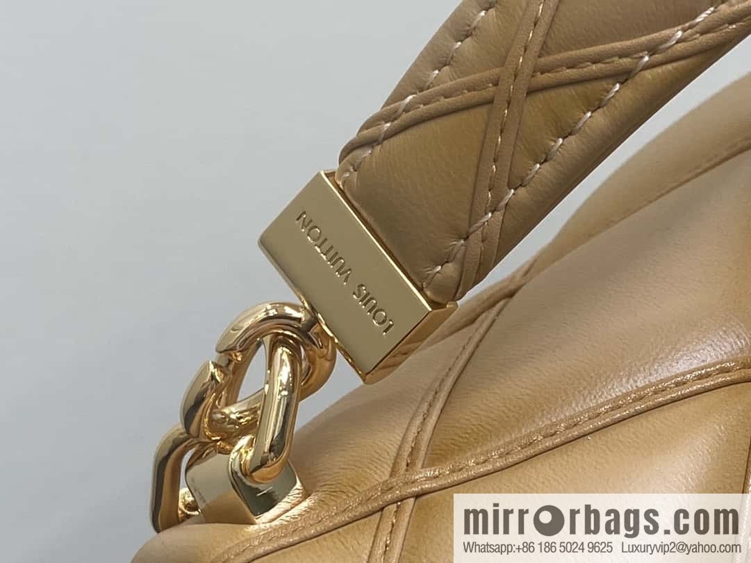 [Boutique‑grade] M22891 apricot, full leather rhombus chain bag series GO-14 Teist medium handbag M23045 M22890