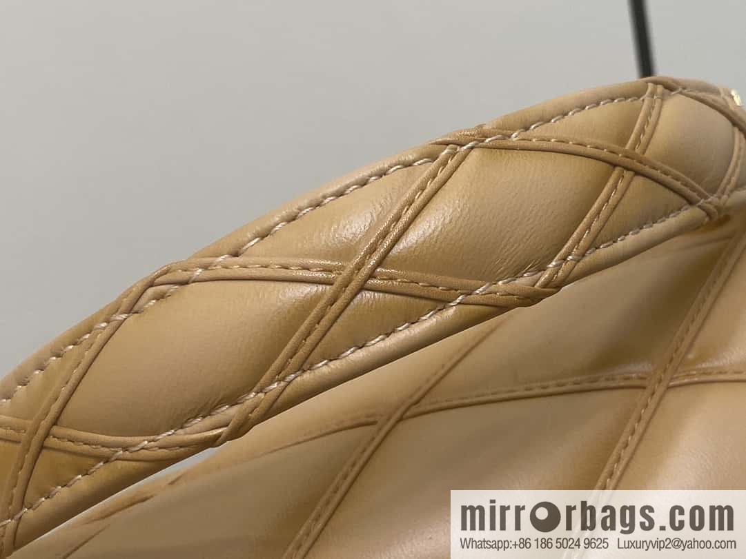 [Boutique‑grade] M22891 apricot, full leather rhombus chain bag series GO-14 Teist medium handbag M23045 M22890