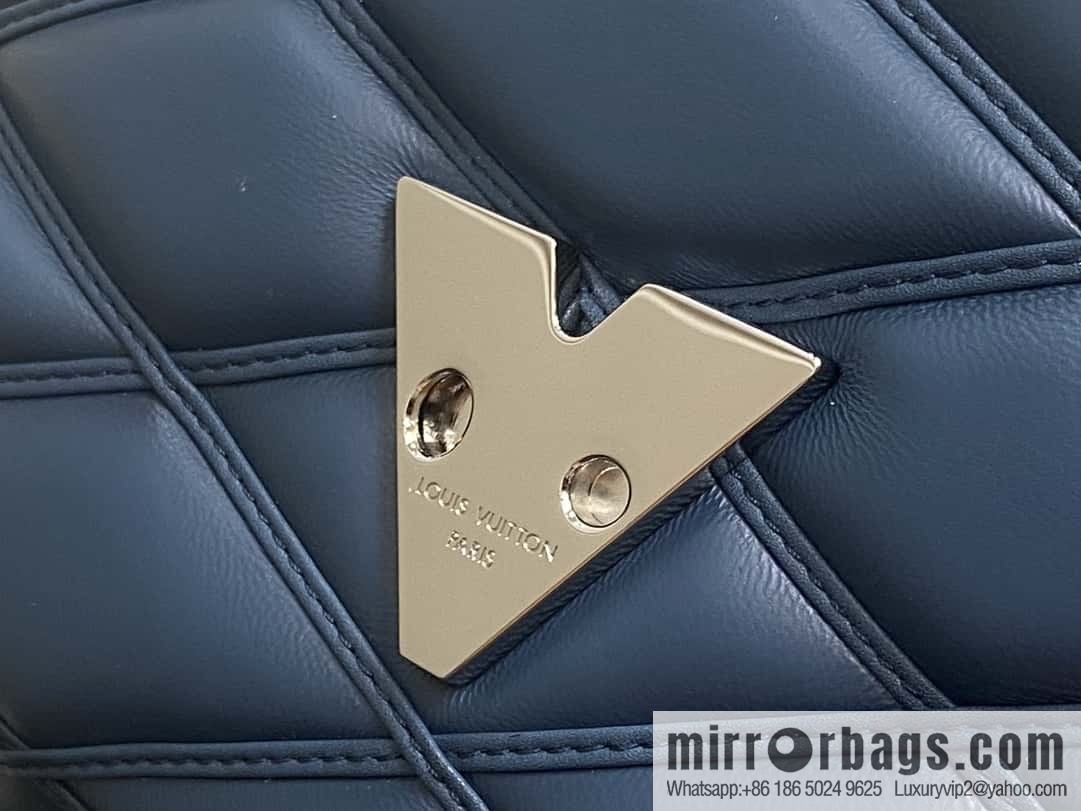 [Boutique‑grade] M22891 denim blue, full leather rhombus chain bag series GO-14 Teist medium handbag M23045 M22890