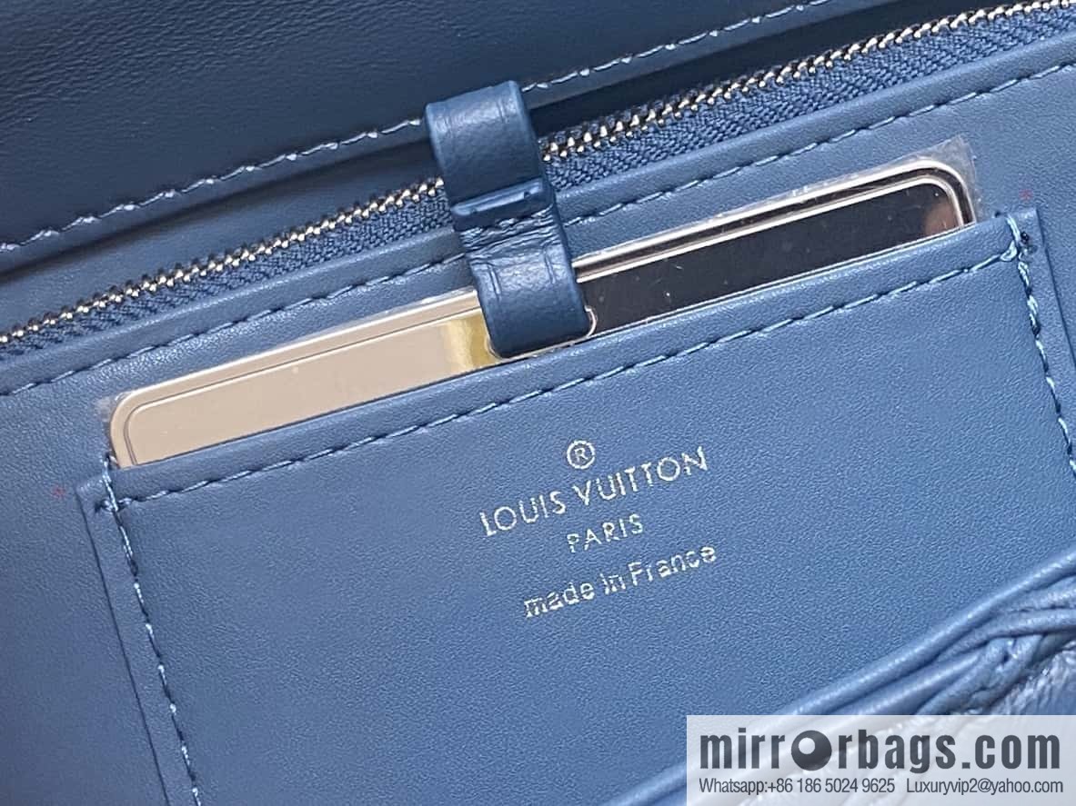[Boutique‑grade] M22891 denim blue, full leather rhombus chain bag series GO-14 Teist medium handbag M23045 M22890