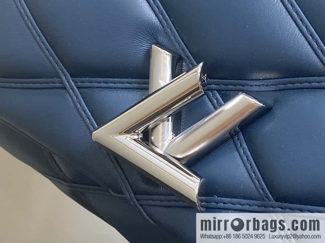 [Boutique‑grade] M22891 denim blue, full leather rhombus chain bag series GO-14 Teist medium handbag M23045 M22890