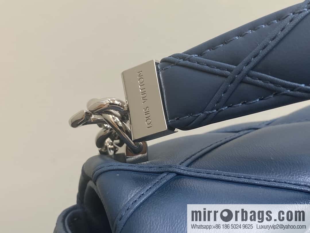 [Boutique‑grade] M22891 denim blue, full leather rhombus chain bag series GO-14 Teist medium handbag M23045 M22890