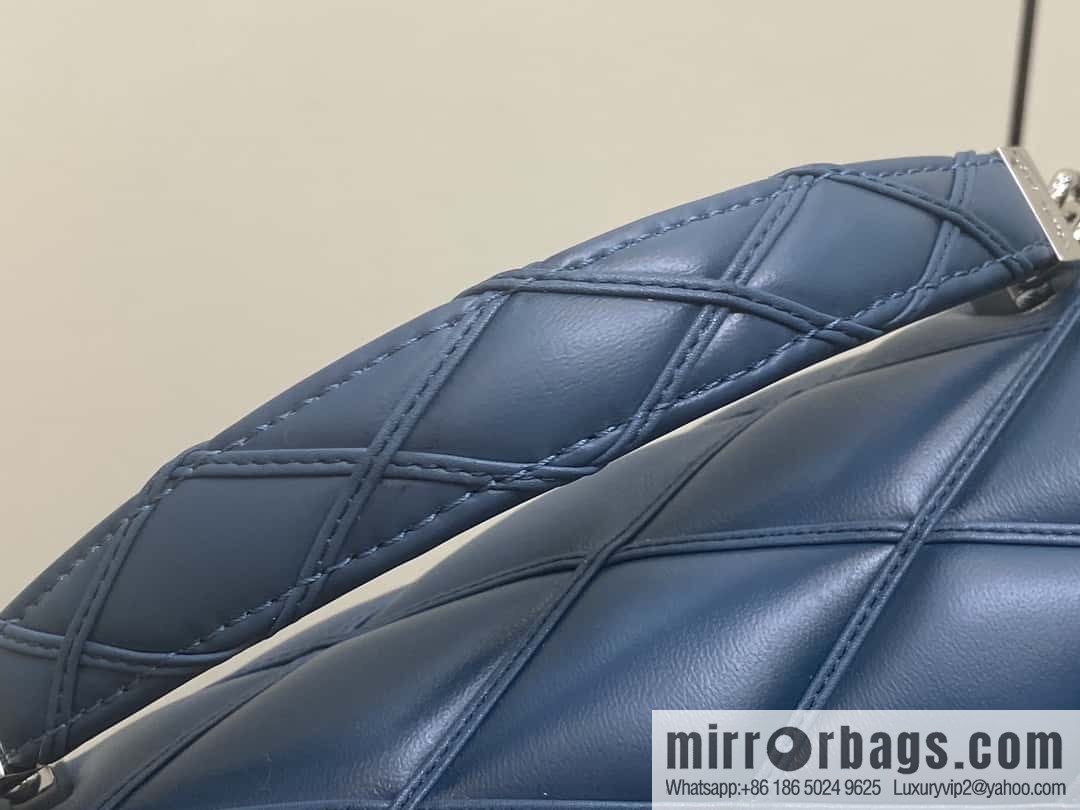 [Boutique‑grade] M22891 denim blue, full leather rhombus chain bag series GO-14 Teist medium handbag M23045 M22890