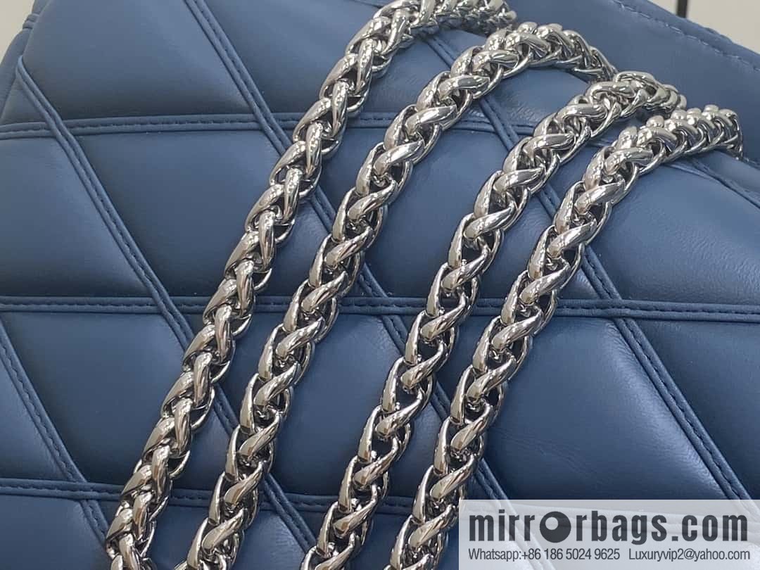 [Boutique‑grade] M22891 denim blue, full leather rhombus chain bag series GO-14 Teist medium handbag M23045 M22890