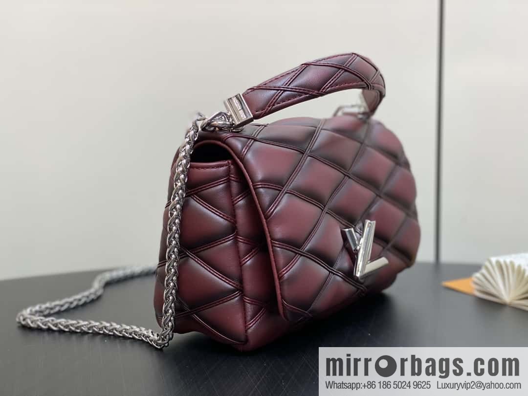 [Boutique‑grade] M22891 denim blue, full leather rhombus chain bag series GO-14 Teist medium handbag M23045 M22890