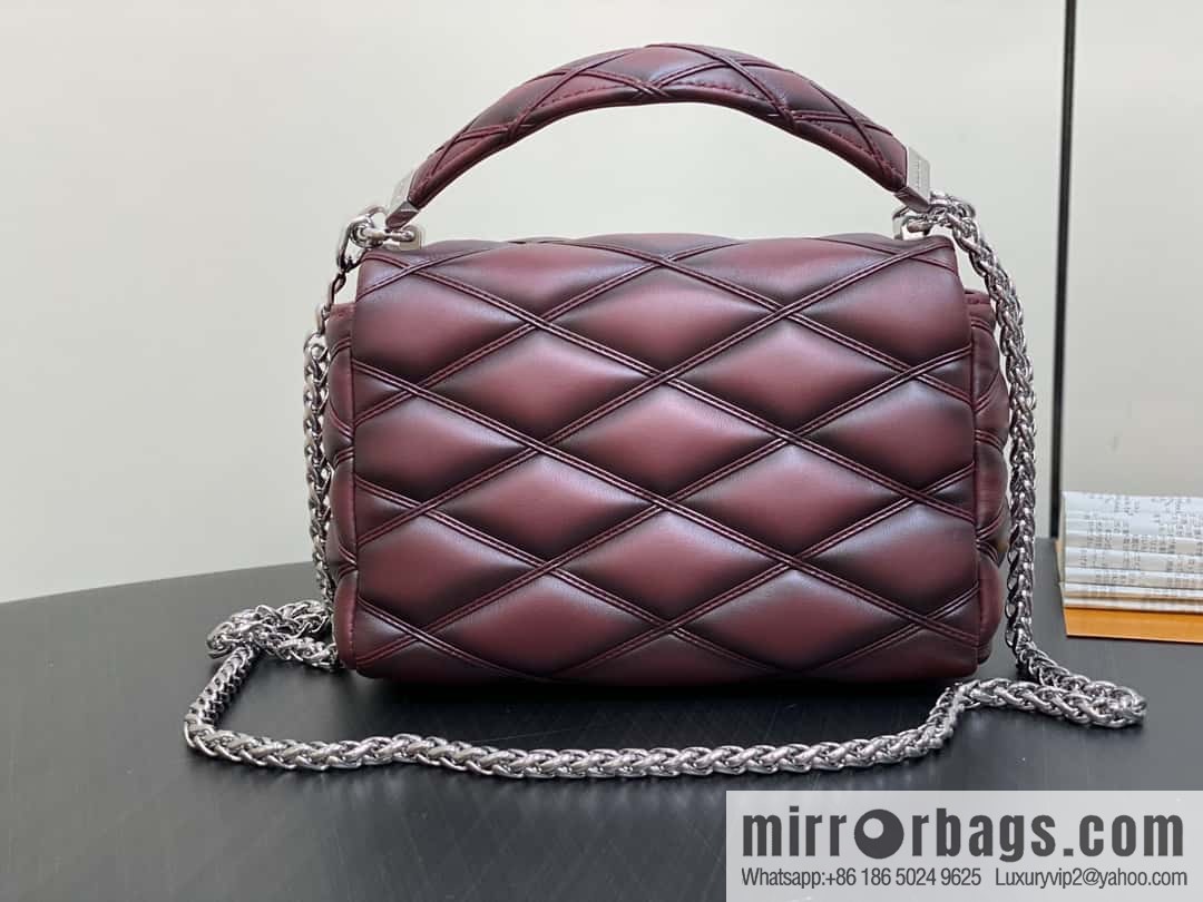 [Boutique‑grade] M22891 denim blue, full leather rhombus chain bag series GO-14 Teist medium handbag M23045 M22890