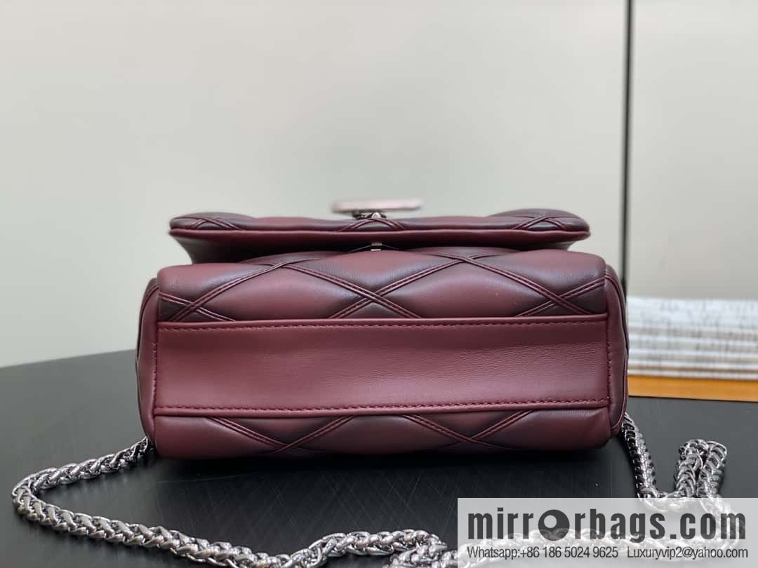 [Boutique‑grade] M22891 denim blue, full leather rhombus chain bag series GO-14 Teist medium handbag M23045 M22890