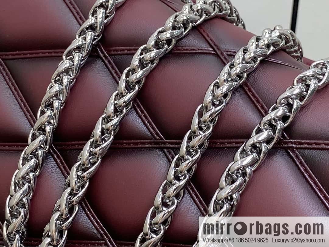 [Boutique‑grade] M22891 denim blue, full leather rhombus chain bag series GO-14 Teist medium handbag M23045 M22890