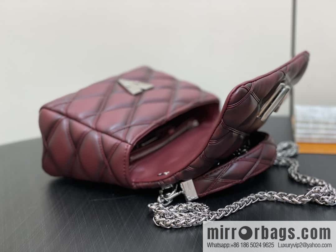 [Boutique‑grade] M22891 denim blue, full leather rhombus chain bag series GO-14 Teist medium handbag M23045 M22890