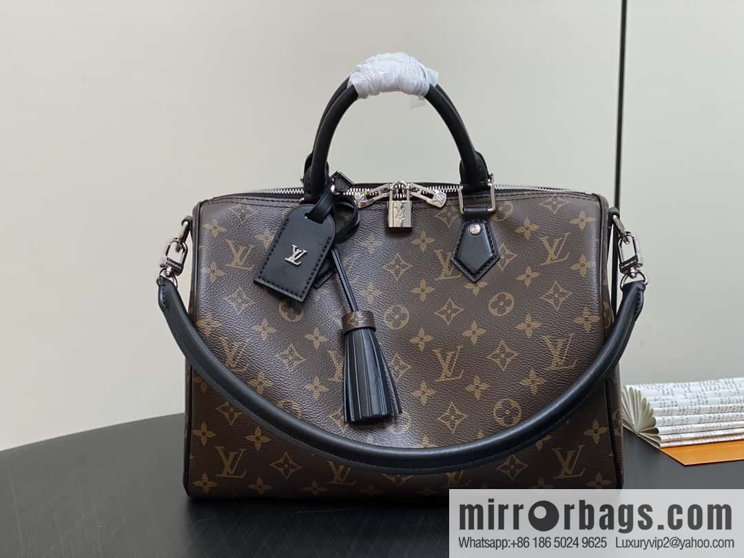 [Boutique‑grade] M12243 presbyopia/black leather, pillow bag speedy series Speedy Soft 30 Dark handbag