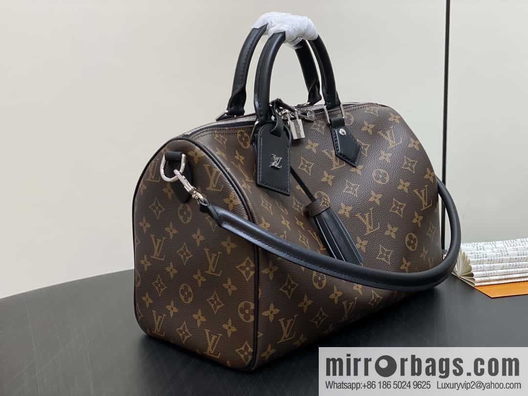 [Boutique‑grade] M12243 presbyopia/black leather, pillow bag speedy series Speedy Soft 30 Dark handbag